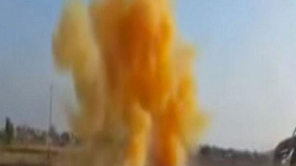 Conflicting reports about the Latakia explosion make it unclear what struck the coastal city with clouds of orange smoke. (Twitter) Conflicting reports about the Latakia explosion make it unclear what struck the coastal city with clouds of orange smoke. (Twitter)