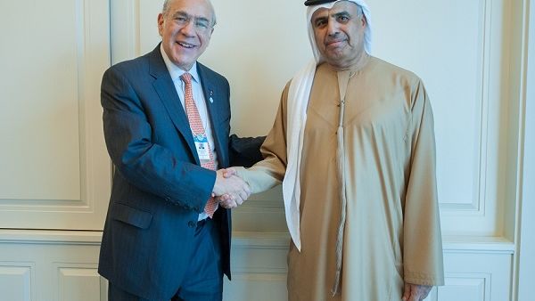 Obaid Humaid Al Tayer and José Ángel Gurría During the meeting.