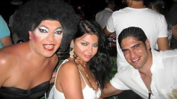 Haifa and her husband with a Turkish Drag Queen