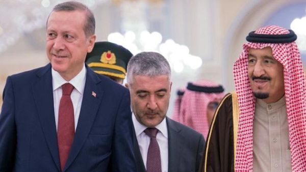 العاهل السعودي الملك سلمان والرئيس التركي رجب طيب اردوغان