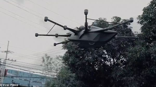 The car, entitled 'Ultralight Aircraft' is loosely based on the design of an unmanned drone. (Daily Mail)