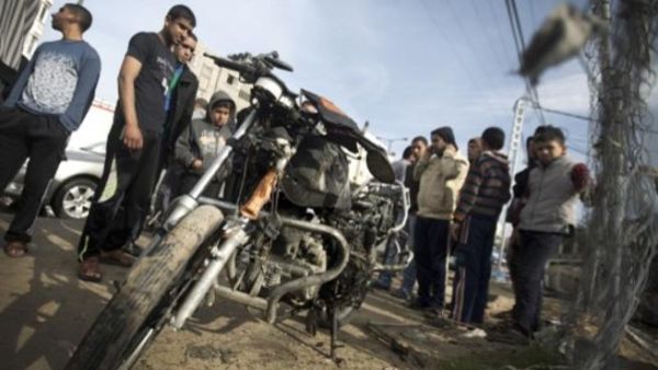 الدراجة التي استهدفها القصف الاسرائيلي/أ.ف.ب