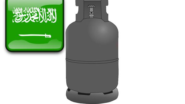 أسطوانة "الغاز" الصغيرة ذات وزن 15.5 كجم وهي فارغة تعبأ غازا تبلغ كميته 11 كجم