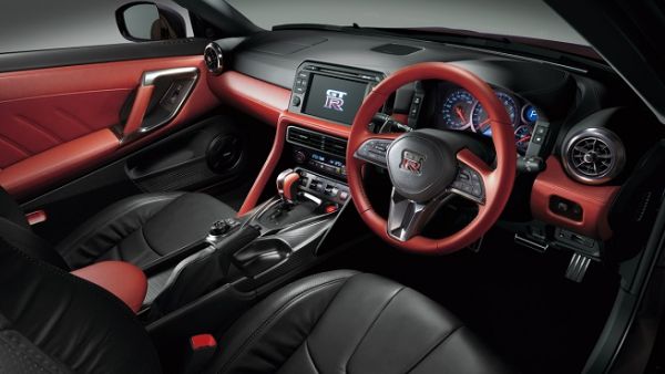 The Nissan GT-R special edition model with interior featuring Ivory Leather and Urban Black Leather