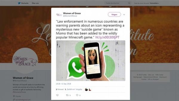 تُطل “مومو” على الأطفال والمراهقين عبر “فيسبوك” وفي الغالب عبر “واتساب”