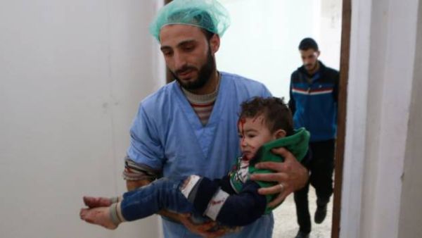 A Syrian child receives treatment at a hospital. (AFP) 