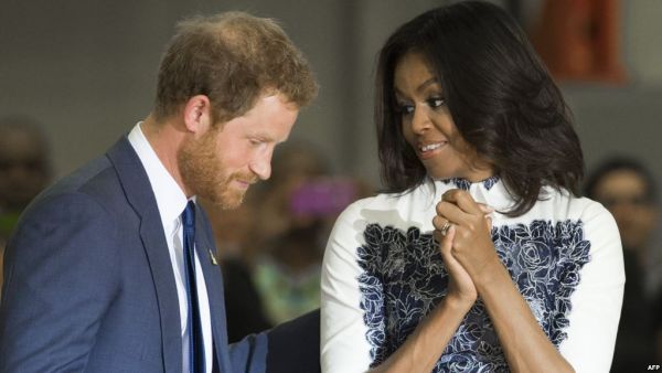 الأمير هاري وسيدة أميركا الاولى من إحدى المناسبات العامة