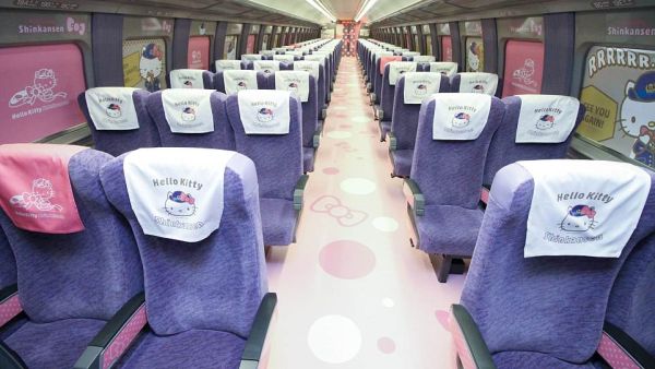 The new Hello Kitty bullet train, which has been unveiled by West Japan Railway, is due to go into service this weekend. (AFP/ File)