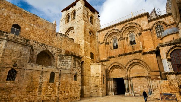 The entrance to the Church of the Holy Sepulchre, which houses Christ's Tomb, is seen in the old city of Jerusalem. (Shutterstock)