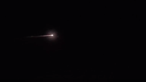 A screenshot from the unverified video alleging to show a ball of fire in the sky over Greece around the time that EgyptAir MS804 went missing. (credit: YouTube/Rocking Joint)