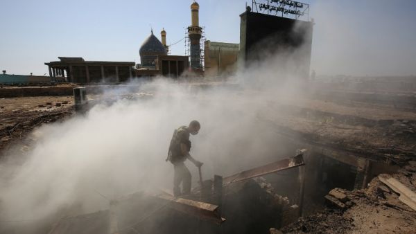 AFP Photo
Document reference000_CY10D
SLUGTOPSHOTS - IRAQ - CONFLICT - BOMBING
Creation date7/8/2016
CountryIRAQ
CreditAHMAD AL-RUBAYE / AFP
File size/pixels/dpi63.28 Mb / 5760 x 3840 / 300 dpi
An Iraqi policeman inspects the aftermath scene of a mortar and bombing attack on the Sayyid Mohammed shrine north of Baghdad on July 8, 2016. (AFP/Ahmad al-Rubaye) AFP Photo
Document reference000_CY10D
SLUGTOPSHOTS - IRAQ - CONFLICT - BOMBING
Creation date7/8/2016
CountryIRAQ
CreditAHMAD AL-RUBAYE / AFP
File size/pixels/dpi63.28 Mb / 5760 x 3840 / 300 dpi
An Iraqi policeman inspects the aftermath scene of a mortar and bombing attack on the Sayyid Mohammed shrine north of Baghdad on July 8, 2016. (AFP/Ahmad al-Rubaye)