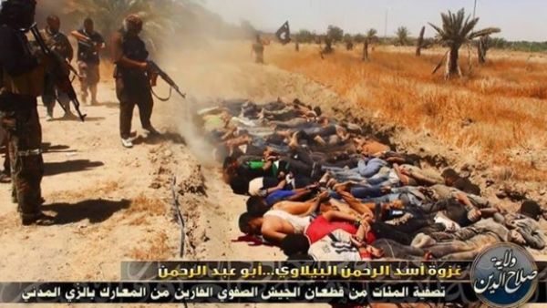 تقول "داعش" انها اعدمت 1700 سجين ينتمون الى الطائفة الشيعة في الجيش العراقي تقول "داعش" انها اعدمت 1700 سجين ينتمون الى الطائفة الشيعة في الجيش العراقي