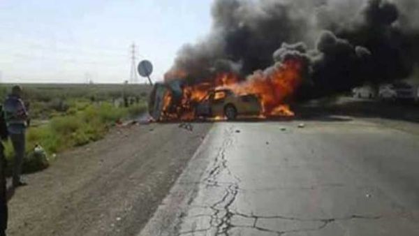 حادث مروري ضمن الطريق السريع كوت بغداد قرب قضاء النعمانية