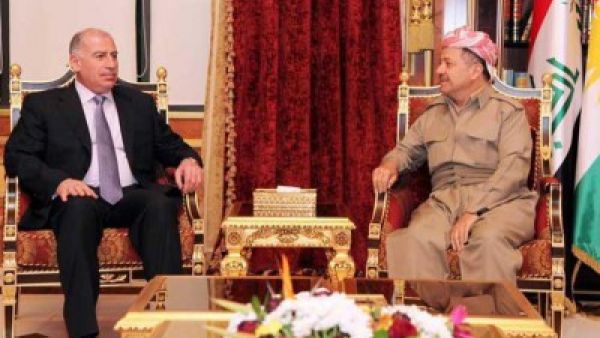 رئيس ائتلاف متحدون للإصلاح أسامة النجيفي ورئيس إقليم شمال العراق مسعود بارزاني