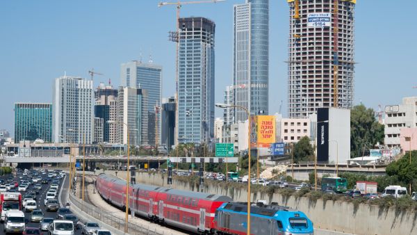 The Ayalon Highway and Red Line view over new skyscrapers in Tel Aviv, Israel on Sept. 4, 2014. (Shutterstock/Boris-B)