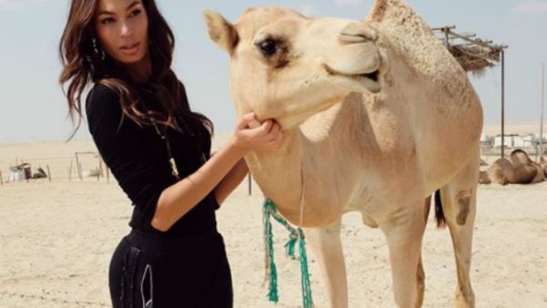 Victoria’s Secret model is in Abu Dhabi for Etihad Airways’ 15th birthday (Source: joansmalls - Instagram) Victoria’s Secret model is in Abu Dhabi for Etihad Airways’ 15th birthday (Source: joansmalls - Instagram)