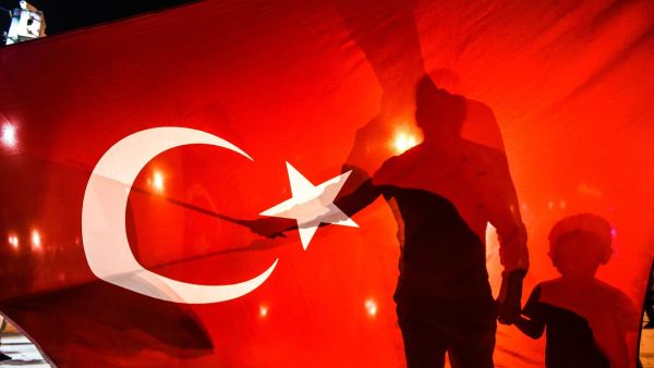 Pro-Erdoğan supporters in Taksim square in Istanbul on Saturday after the failed coup attempt. (Photograph: Bulent Kilic/AFP)