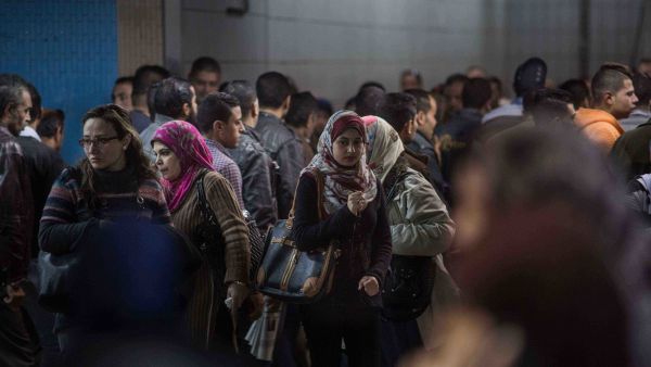 Women in Egypt usually prefer to use the ladies subway cars for fear of being harassed in the crowded cars of men.(Eman Helal)