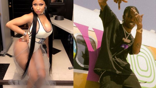 Nicki attacked Travis over the weekend after her new album landed behind his latest LP in the Billboard charts (Source: travisscott-nickiminaj / Instagram ) 