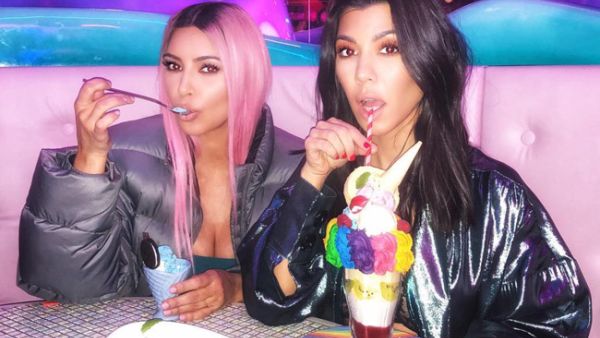 Tuesday saw the sisters in the hotseat together ther (Source: kourtneykardash / Instagram ) 