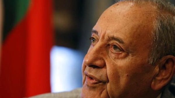 Nabih Berri was accused by the protester of "cruelty, corruption and theft." (AFP/Ramzi Haidar)