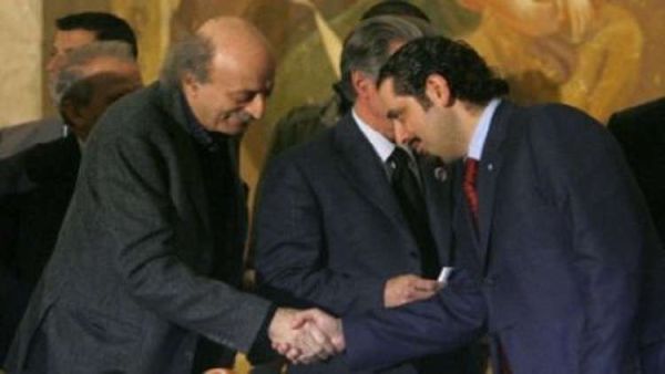  رئيس اللقاء الديمقراطي وليد جنبلاط ورئيس الحكومة اللبنانية سعد الحريري