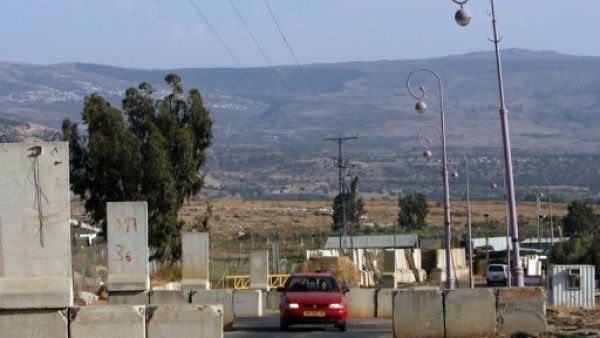 نقطة تفتيش اسرائيلية عند قرية الغجر جنوب لبنان 