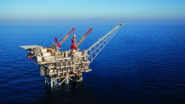 An Israeli-owned natural gas extraction field off the coast of Haifa. (AFP/File)