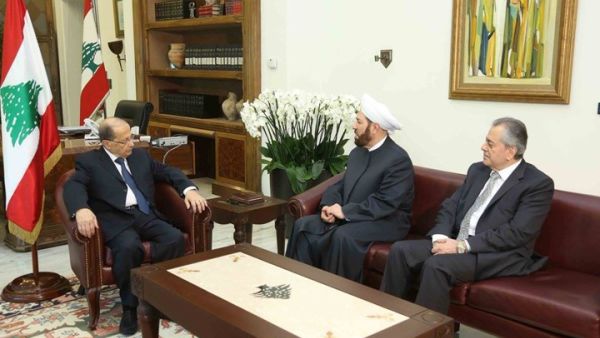 جانب من زيارة حسون إلى بيروت ولقائه الرئيس المنتخب ميشال عون