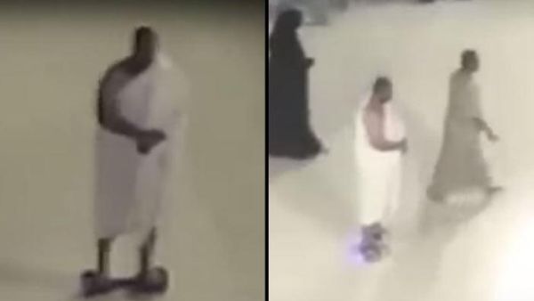 طواف معتمر بالسكوتر حول الكعبة