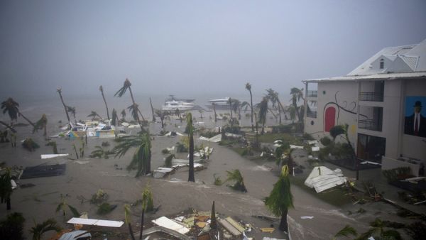 A photo taken on September 6, 2017, shows the Hotel Mercure in Marigot, near the Bay of Nettle, on the French Collectivity of Saint Martin, during the passage of Hurricane Irma (AFP/File Photo).