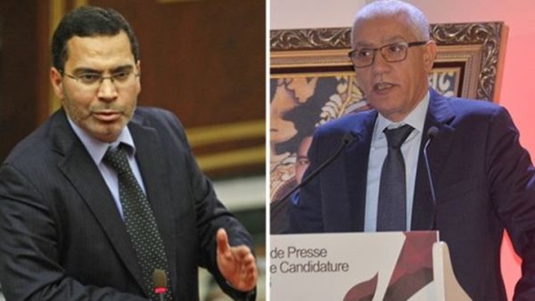 الوزيران في الحكومة المغربية الطالب العلمي (يمين) ومصطفى الخلفي (يسار) 