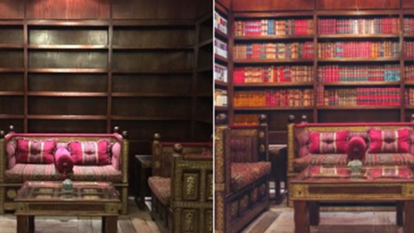 في مقهانا الكتاب والرواية (ممنوعات)، مصنفة ضمن المنبهات !!!".

