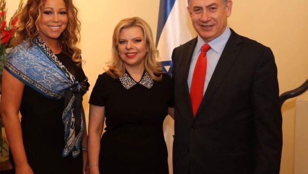 النجمة العالمية ماريا كاري مع رئيس الوزراء الاسرائيلي نتيناهيو