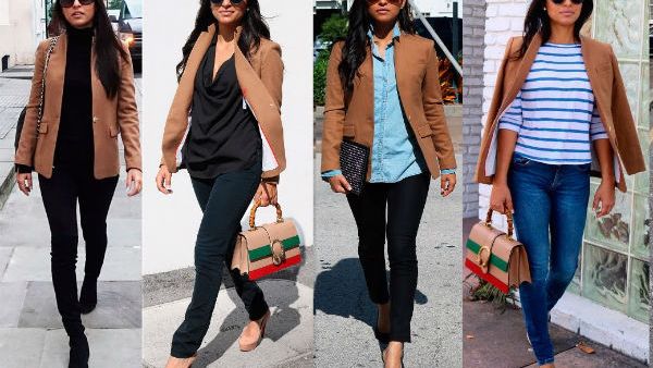 يمنح البليزر باللون الجملي المرأة إطلالة كلاسيكية تنطق بالفخامة (shutterstock.com)
