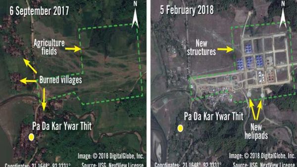 العفو الدولية: ميانمار تبني قواعد عسكرية على قرى الروهينجا المحروقة