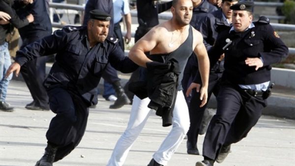 Police and people clashes in the Jordanian capital Amman