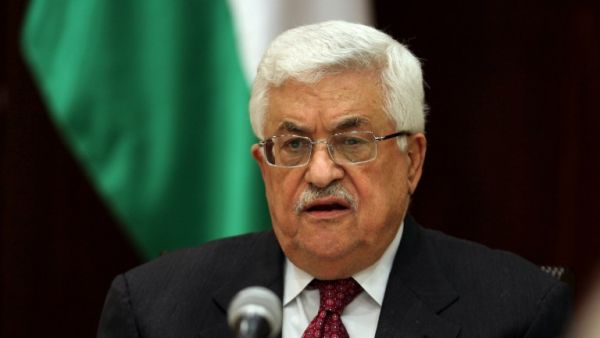 Palestinian president Mahmoud Abbas addresses a meeting in the West Bank city of Ramallah. (AFP PHOTO/ABBAS MOMANI)