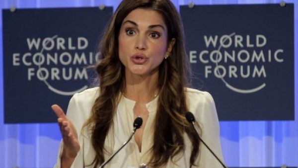 Queen Rania of Jordan highlights the issue of unemployment at the World Economic Forum at the Dead Sea, Jordan.