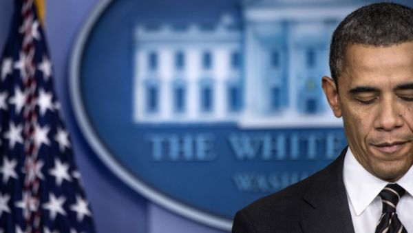 US President Barack Obama speaks in the briefing room of the White House on Tuesday in Washington, DC. (AFP PHOTO/Brendan SMIALOWSKI)