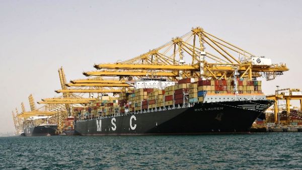 MSC Beatrice and MSC Lauren together at Jebel Ali Port