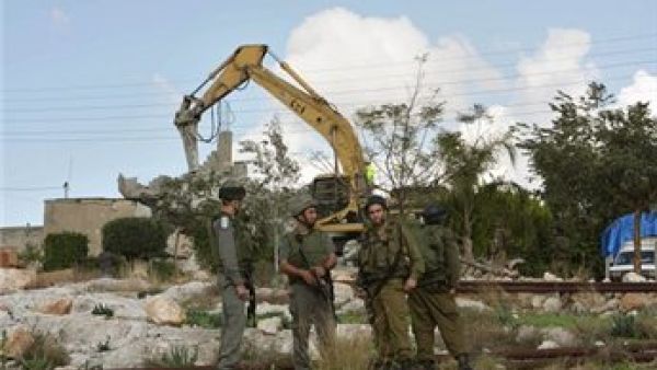 Israeli forces have previously bulldozed roads in villages south of Nablus (Courtesy of Ma'an News Agency)
