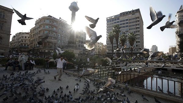 Marjeh square in Damascus. The capital's cinemas have seen a slump in ticket sales as Damascus residents focus more on bombs than blockbuster hits.