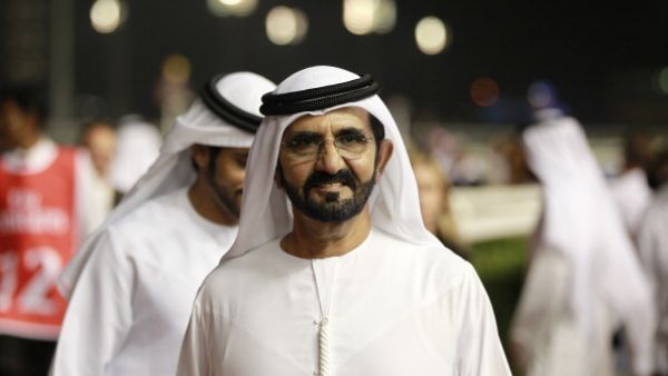 Sheikh Mohammed Al Maktoum looks on during Super Saturday at Meydan Racecourse on March 9, 2013 in Dubai, United Arab Emirates.