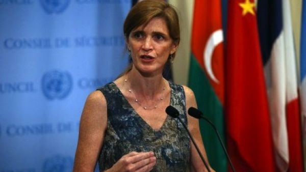 US Ambassador to the UN Samantha Power speaks to the media about the conclusion of the UN inspectors' report on chemical weapons use in Syria. The US, UK and France are preparing to push the UN to draw up a resolution over destroying Syria's chemical arsenal. (AFP)
