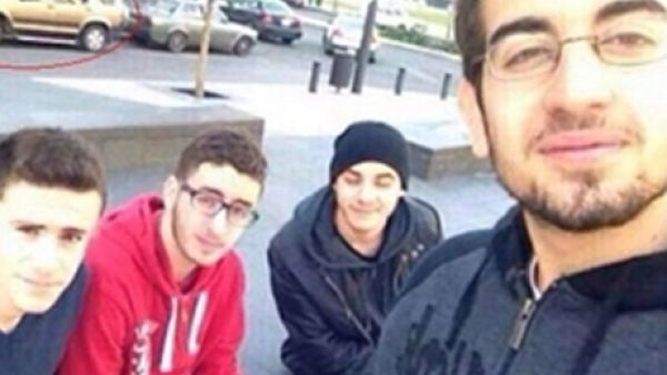Mohammad Shaar, center, is seen in this selfie taken on Friday, Dec. 27, 2013, and circulated on social media websites. Shaar died after being severely wounded in the Friday, Dec. 27, 2013, car bombing that killed former Finance Minister Mohammad Shatah in Beirut. [The Daily Star]
