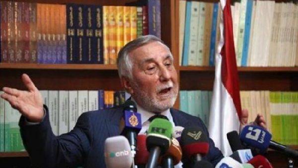 Syrian ambassador Bahjat Suleiman at a press conference in Amman last month. Photo courtesy of The Jordan Times