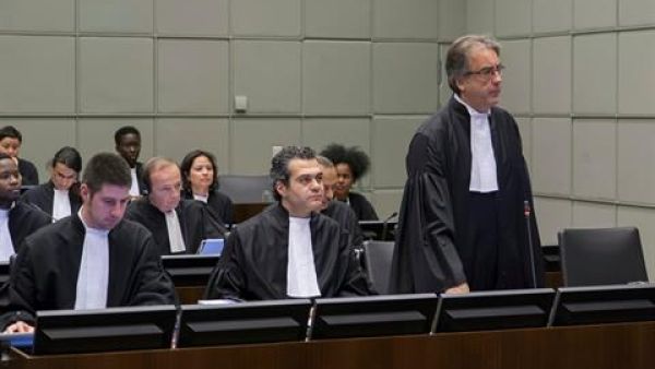 Defense lawyers for Salim Ayyash at the Special Tribunal of Lebanon, Monday, Oct. 1, 2012. [The Daily Star]