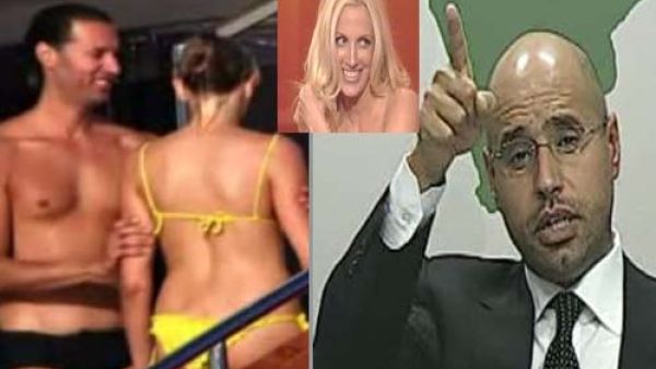 سيف واورلي في الاطار ومعتصم القذافي والايطالية