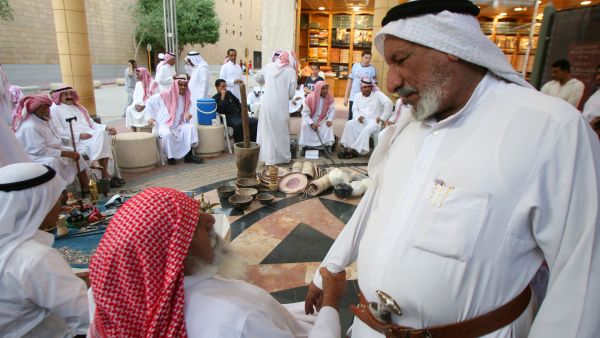 Saudi men encouraged beat their womenfolk  away from the wheel, using the wire 'Igal' on their head-scarf or perhaps the belts on their waist